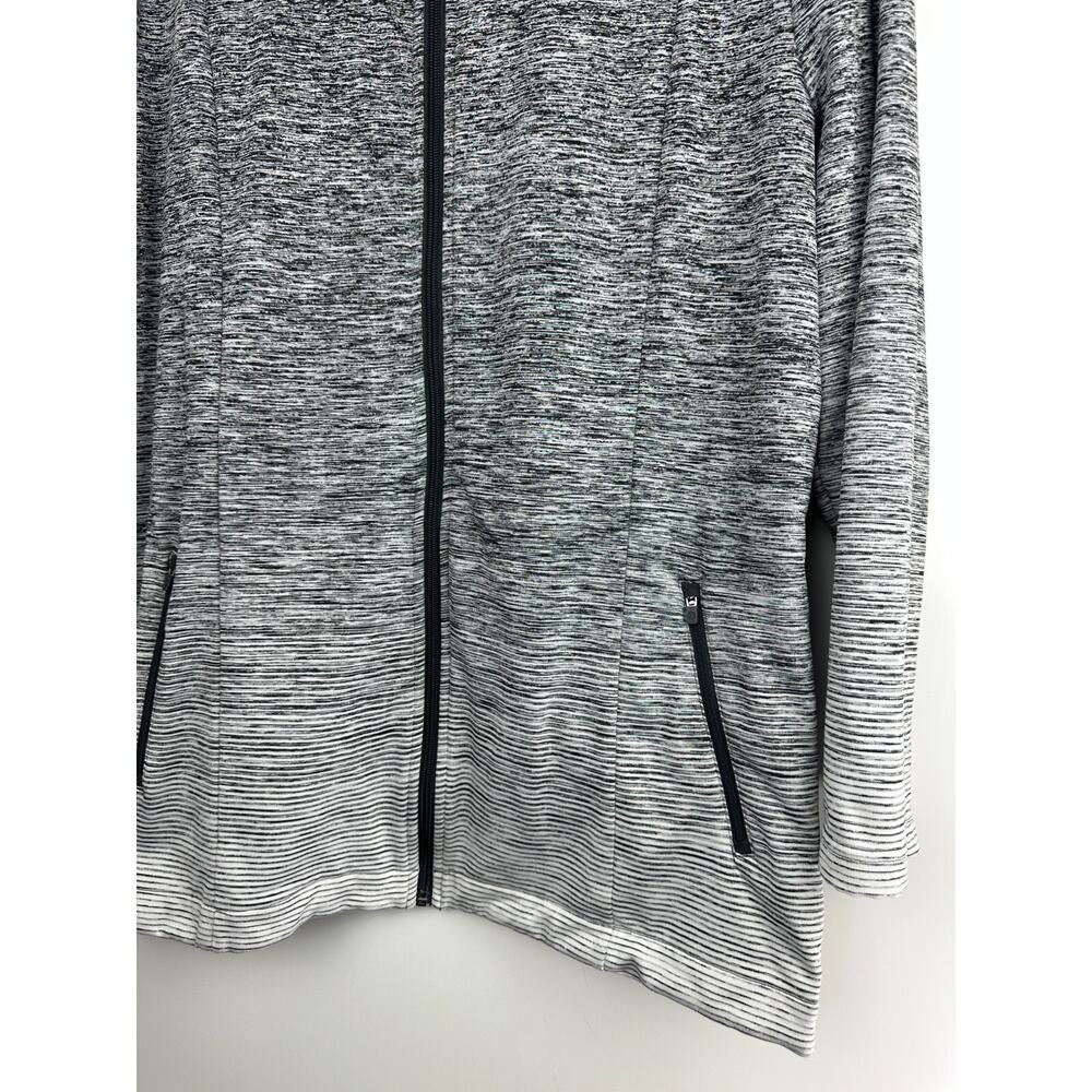 T by Talbots Ombre Black & Grey Striped Full Zip Jacket Stretch Plus Size 2X - Picture 8 of 14